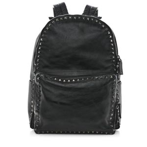 Valentino Garavani Vitello Medium Rockstud Backpack Black